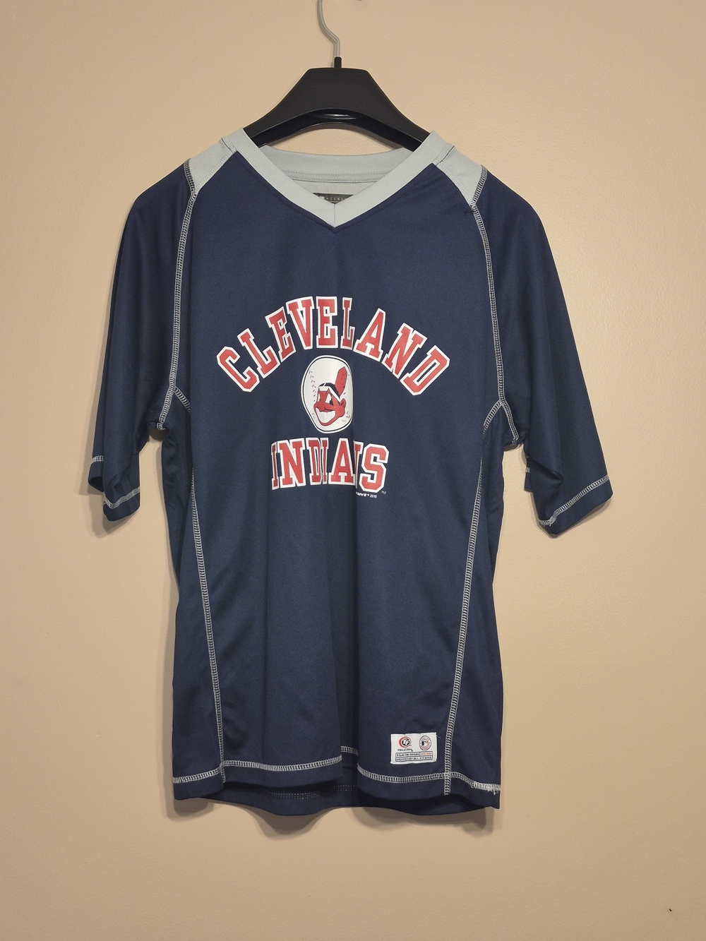 "Vintage" Cleveland Indians Navy Short-Sleeve Performance Jersey